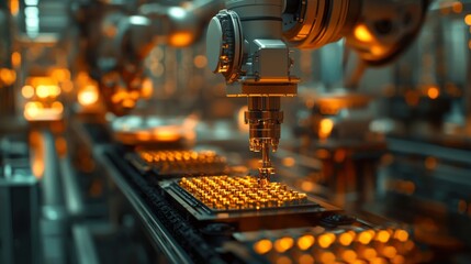 Fototapeta premium Automated production line in a modern industrial factory