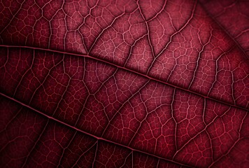 Obraz premium Intricate Burgundy Leaf Texture Macro Photography
