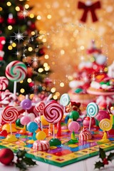 Fototapeta premium christmas candy canes bacground generate ai
