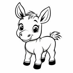 Naklejka premium Cute Cartoon Donkey Illustration