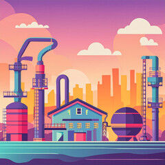 Obraz premium industrial illustration of factory settings 