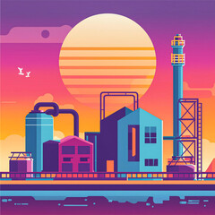 Obraz premium industrial illustration of factory settings 