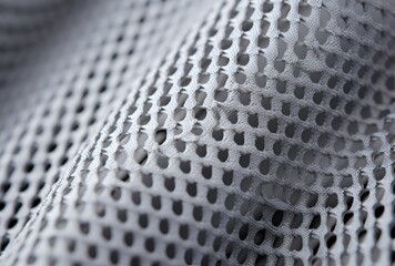 Grey Mesh Fabric Texture Close Up