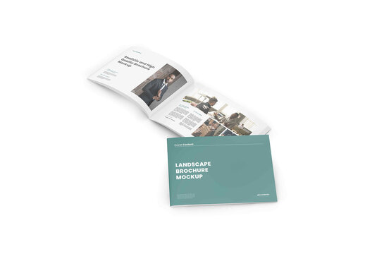 Landscape Brochure - Opened and Cover - Half Side View 01