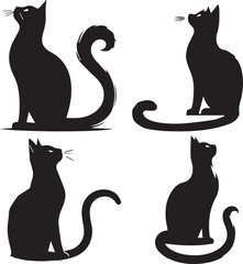 cat silhouette, cat icon, cat vector, 