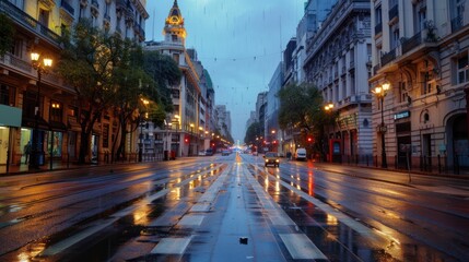 Obraz premium Empty Street in Buenos Aires