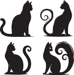 cat silhouette, cat icon, cat vector, 