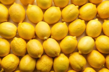 Close-up of fresh lemons with vibrant yellow color