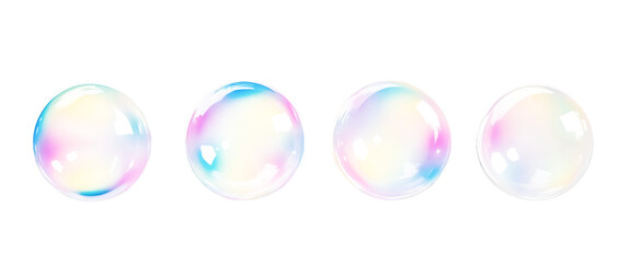 PNG Floating Bubbles Iridescent Bubbles Floating isolated on Transparent Background: Rainbow, Dreamlike, Magical, and Colorful. 
