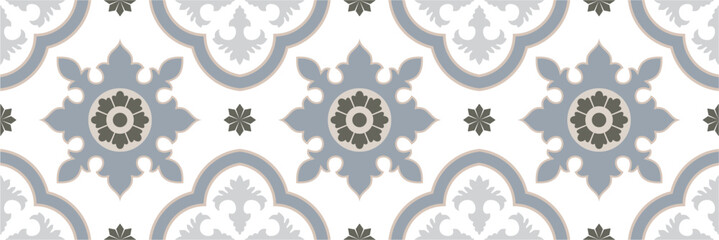 Tile frame vector. Vintage border pattern. Traditional ornamental ceramic décor design ,Moroccan motifs.