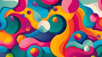 Fototapeta premium Abstract Colorful Background with Overlapping Circles