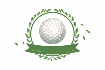 Emblem of a golf ball. Golf tournament vector logo. Isolated on a white background


