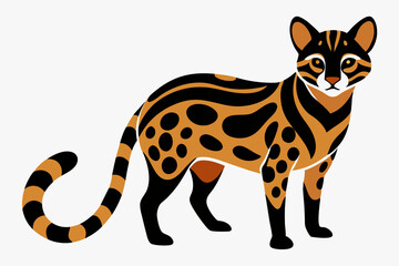 Fototapeta premium Creative vector design of Margay on a white background