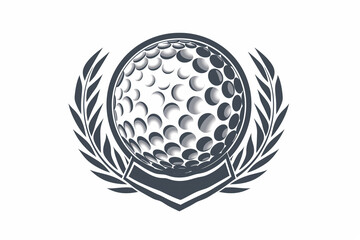 Emblem of a golf ball. Golf tournament vector logo. Isolated on a white background


