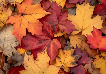 Vibrant Autumn Maple Leaves Background