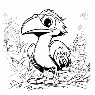 recommend clip art: Cute Cartoon Bird Illustration with Big Eyes and a Large Beak