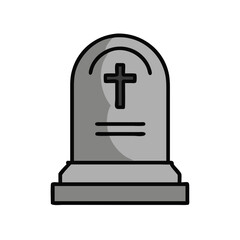 Obraz premium Tombstone icon with cross for memorial and remembrance 