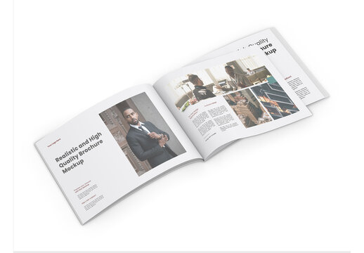 Landscape Brochure Mockup - Half Side View 01