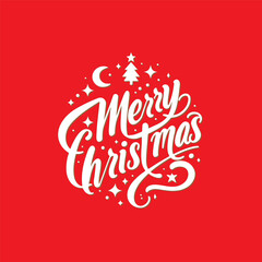 MERRY CHRISTMAS vector brush calligraphy with flourishes. Merry Christmas card. Hand drawn brush style modern calligraphy. vector design for greetings card, headline. t shirt print and others.