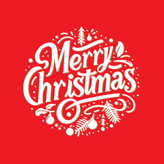 MERRY CHRISTMAS vector brush calligraphy with flourishes. Merry Christmas card. Hand drawn brush style modern calligraphy. vector design for greetings card, headline. t shirt print and others.