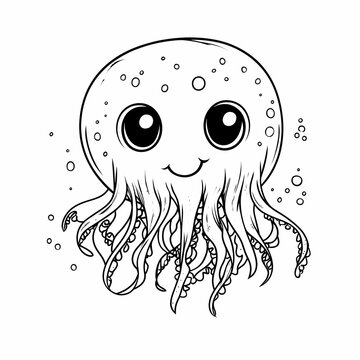 recommend clip art: Cute Cartoon Illustration of an Octopus with Big Eyes