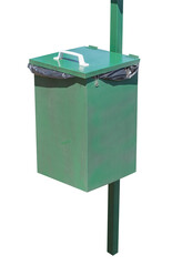 garbage container on white