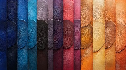 Vibrant leather swatches in an array of colors, showcasing texture and craftsmanship. Perfect for design inspiration.