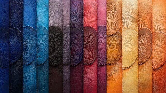 Vibrant leather swatches in an array of colors, showcasing texture and craftsmanship. Perfect for design inspiration.