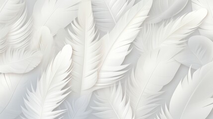 Fototapeta premium Serene white feather background symbolizing peace, spirituality, and hope for faith and religion