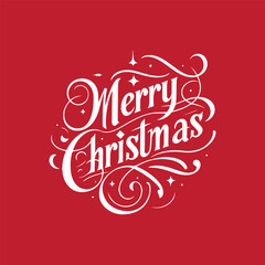 MERRY CHRISTMAS vector brush calligraphy with flourishes. Merry Christmas card. Hand drawn brush style modern calligraphy. vector design for greetings card, headline. t shirt print and others.