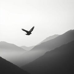 Naklejka premium bird in the mountains