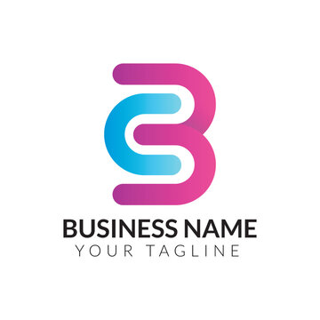 B abstract modern minimalist typography 3b colorful letter logo design template