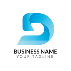 D abstract modern minimalist typography 3d colorful letter logo design template