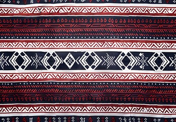 Tribal Geometric Stripes Fabric Pattern