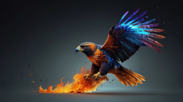 Eagle in Flight, Fire and Feathers