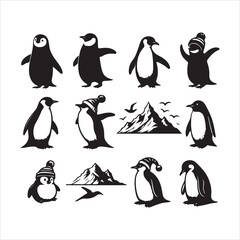 penguin silhouette on white background  © Arafat