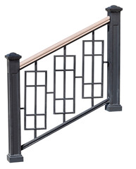 new metal fence with handrail on white