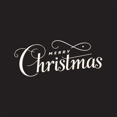 MERRY CHRISTMAS vector brush calligraphy with flourishes. Merry Christmas card. Hand drawn brush style modern calligraphy. vector design for greetings card, headline. t shirt print and others.
