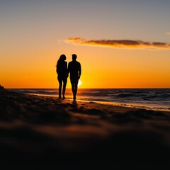 Fototapeta premium couple on the beach