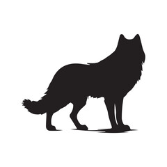 Silhouette of wolf on white background, howling wolf icon illustration, howling wolf silhouette logo  vector 