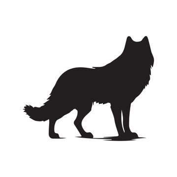recommend clip art: Silhouette of wolf on white background, howling wolf icon illustration, howling wolf silhouette logo  vector 