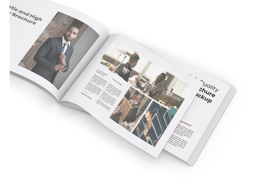 Landscape Brochure Mockup - Half Side View 02