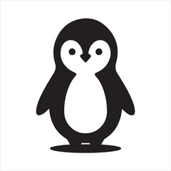 penguin silhouette on white background
