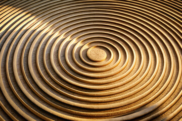 Naklejka premium A large, round object with a brown color. The object is made of wood and has a circular shape