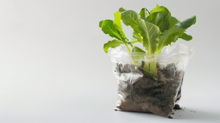 Lettuce Seedling in Plastic