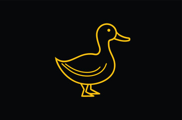 Playful Duck Outline Vector Art Perfect for Kids Coloring Activities
