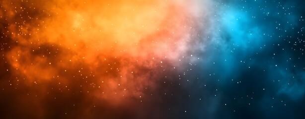 Abstract Orange Blue Gradient Background With Stars
