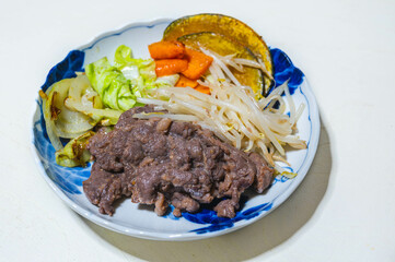夕食のジンギスカン