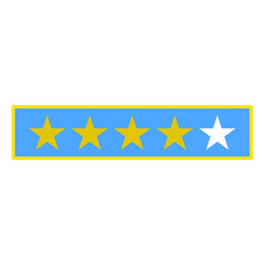 Star rating. Scoring from zero to five points. Vector illustration in flat style