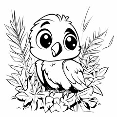Obraz premium Cute Cartoon Bird Illustration